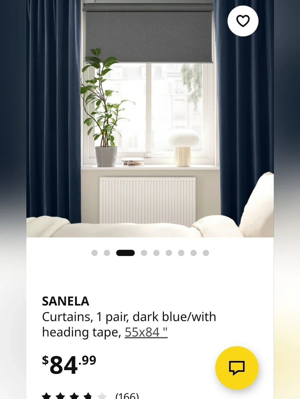 New Pair Of IKEA SANELA Dark Blue Velvet Curtain Panels